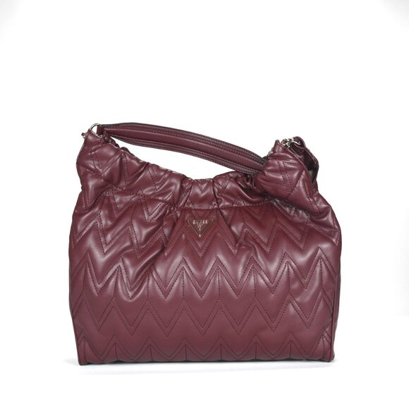 Guess Eda Large Hobo Bag - Burgundy - Picture 1 of 10